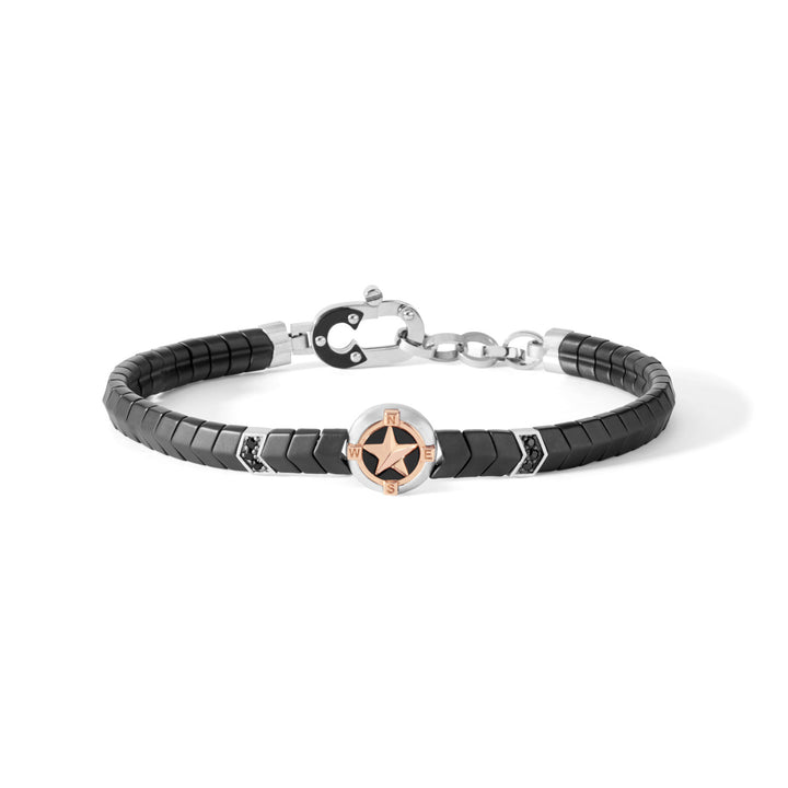 Comete armbånd i sølv og sort keramik UBR920