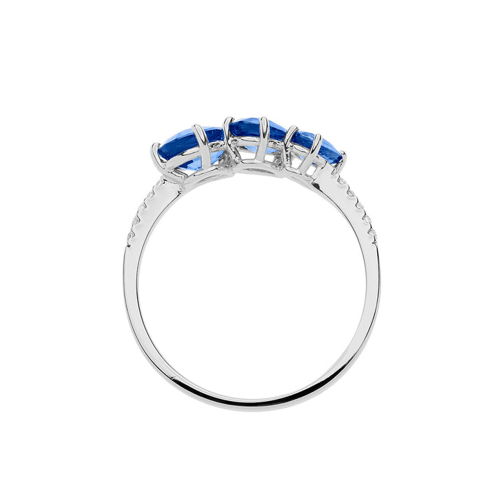 Comete guldring med diamanter og safirer Drop ANB2637