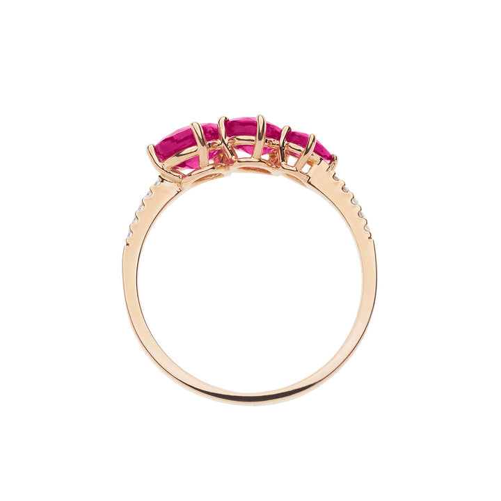 Comete Ring i rosa guld med diamanter og rubiner drop ANB2638