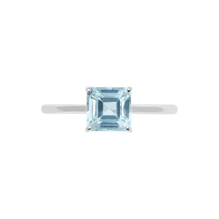 Comete Ring i hvidguld med Blue Topaz Carrè ANB2680