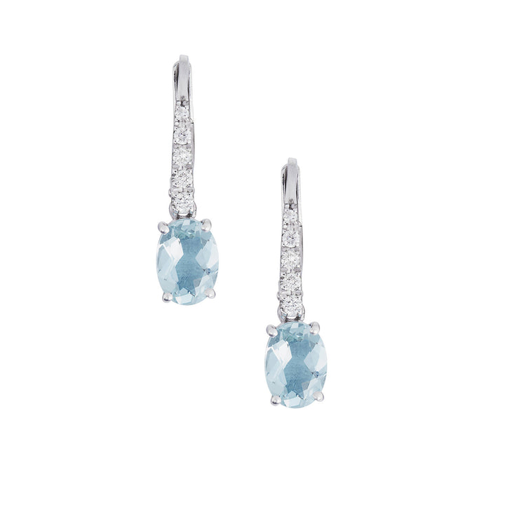 Comete Oval Aquamarine øreringe i guld og diamanter ORQ277