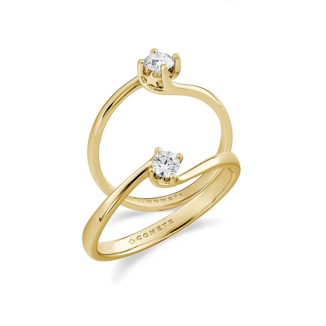 Comete Ring i 750‰ gult guld med hvid diamant ANB2712G