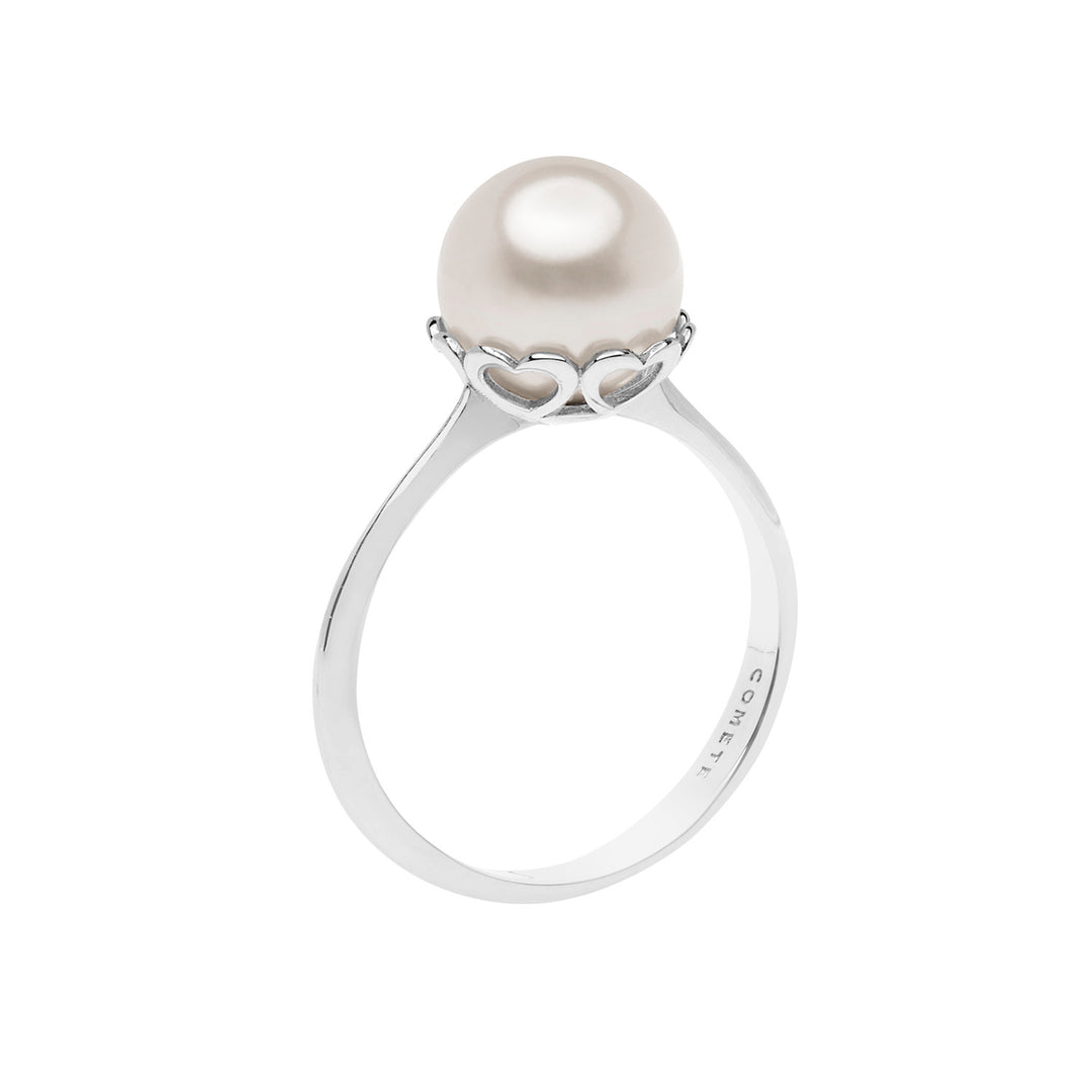 Comete Pearl and Hearts Ring i hvidguld ANP385