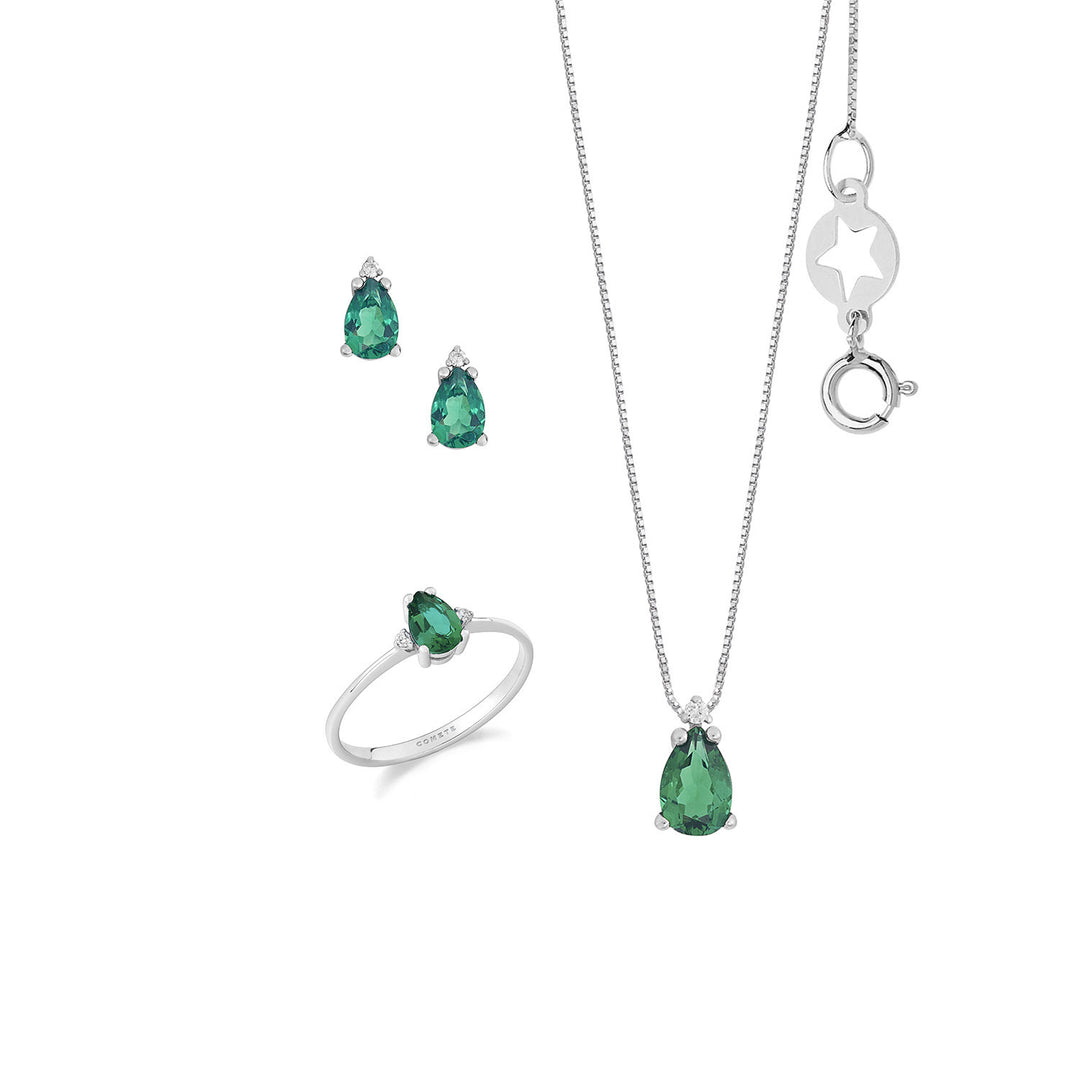 Comete Choker, øreringe og ring i 750 ‰ guld, diamanter og smaragdfald KIT168427111128