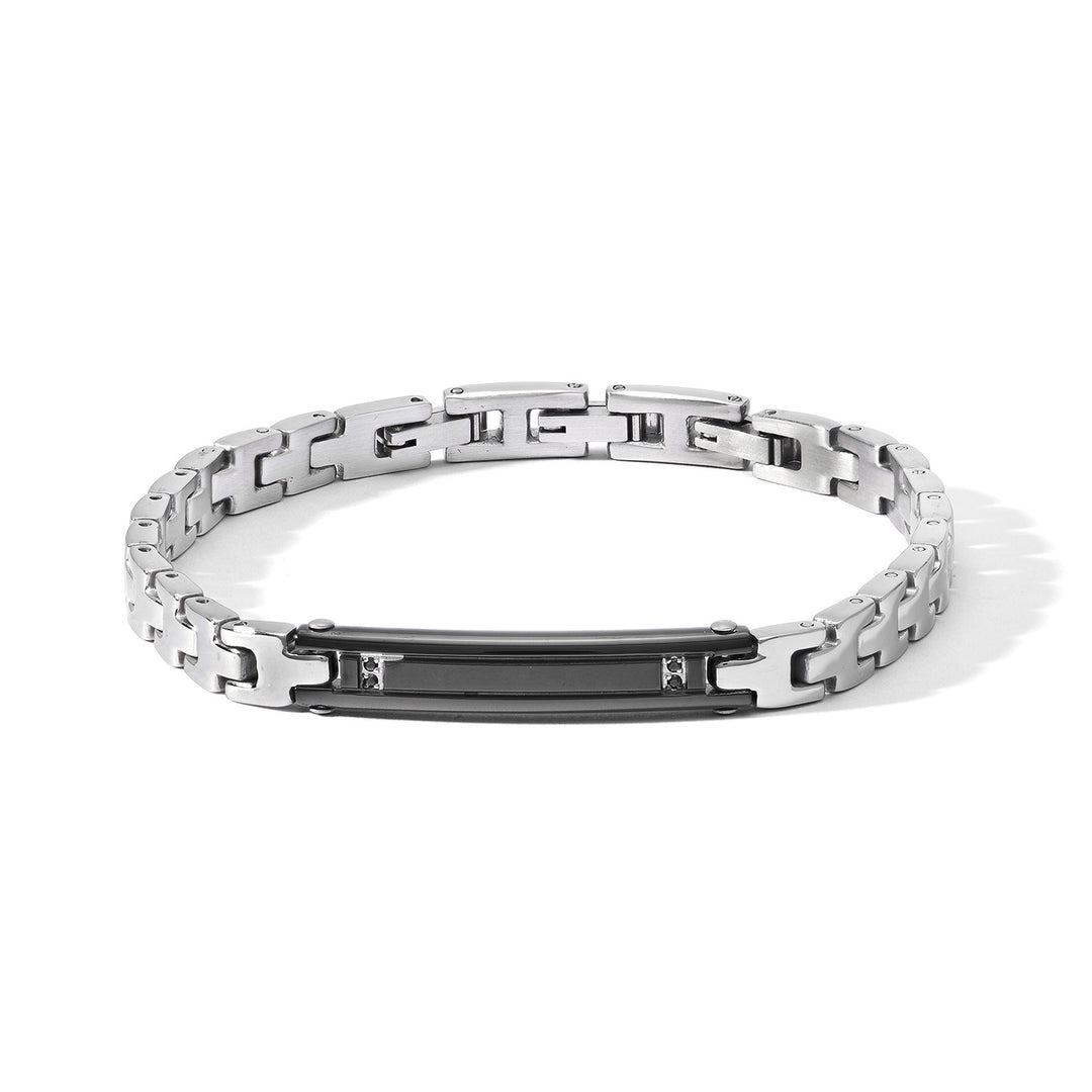 Comete Armbånd Stål PVD og sorte zirkoner UBR1192