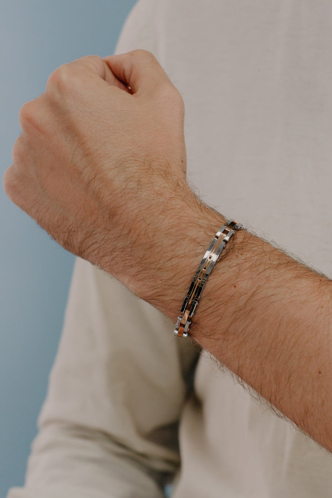 Comete armbånd i pink PVD stål og zirkoner UBR1038
