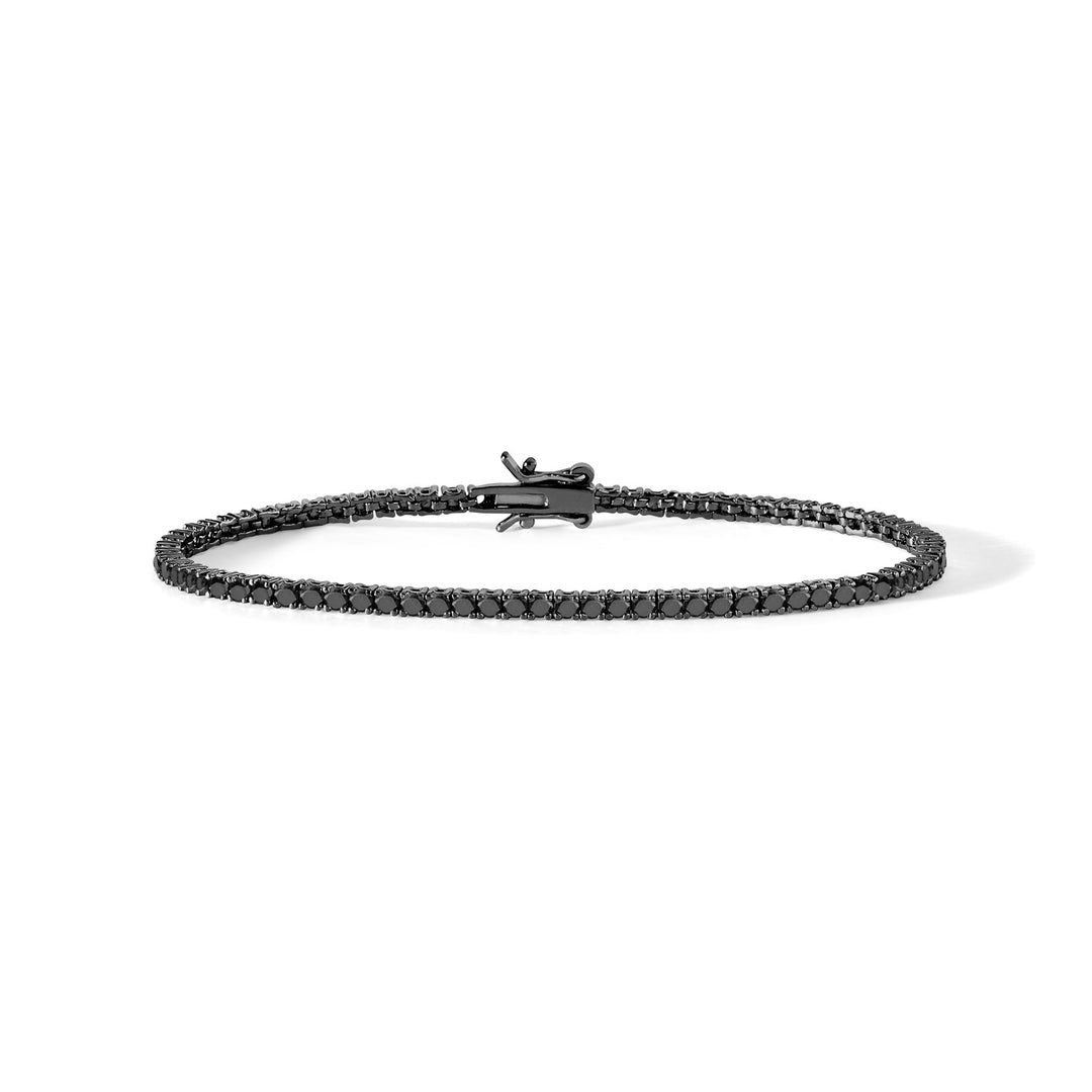 Comete Tennis aus brüniertem 925‰-Silber und schwarzen Zirkonen UBR899