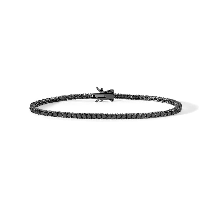Comete Tennis aus brüniertem 925‰-Silber und schwarzen Zirkonen UBR899