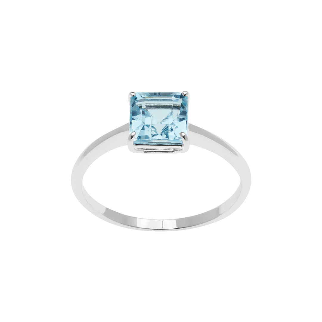 Comete Ring i hvidguld med Blue Topaz Carrè ANB2680