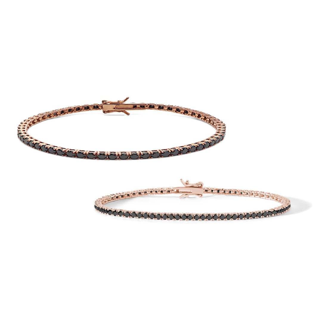 Comete 2 Tennis aus 925‰ Rosésilber und schwarzen Zirkonen UBR901M18991M19
