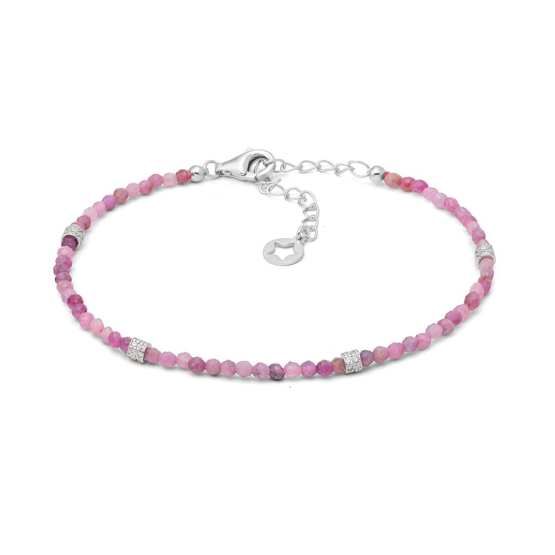Comete Bracelet in 925‰ silver with ruby root and zircons BRA295