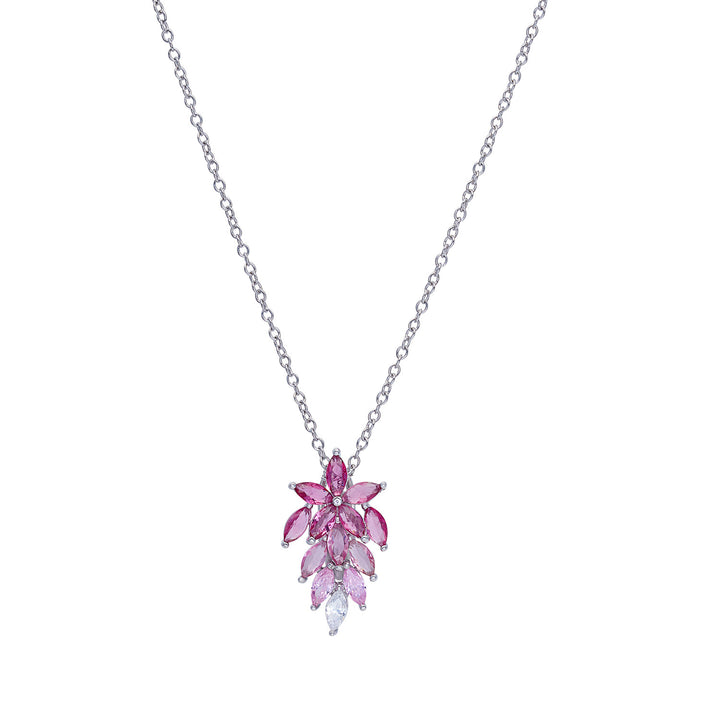 Comete Pink nedbrudt Zircon Halskæde 925‰ Sølv GLA264