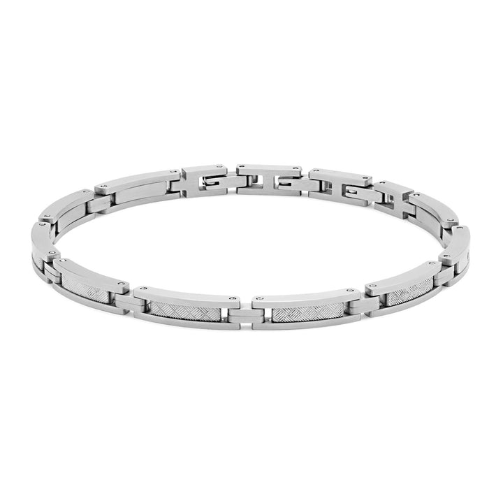 Comete Texture armbånd i poleret og satin stål UBR980