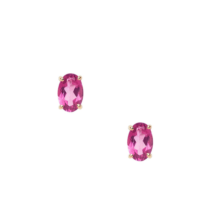 Comete øreringe i rosa guld med Oval Pink Topaz ORB 1094