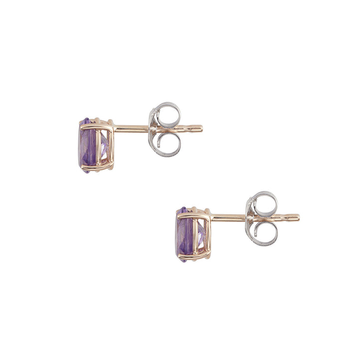 Comete ovale øreringe i 750‰ rosa guld og ametyst ORB1111