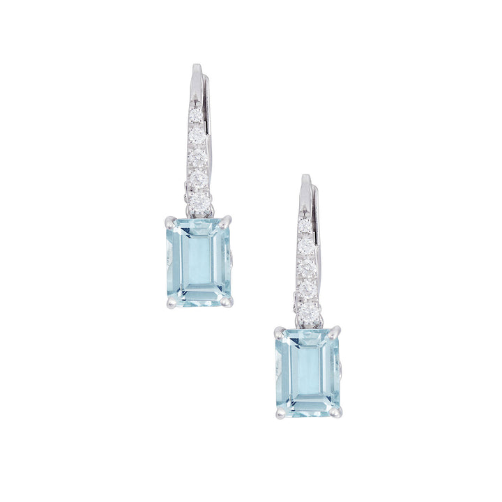 Comete Octagonal Aquamarine øreringe i guld og diamanter ORQ278