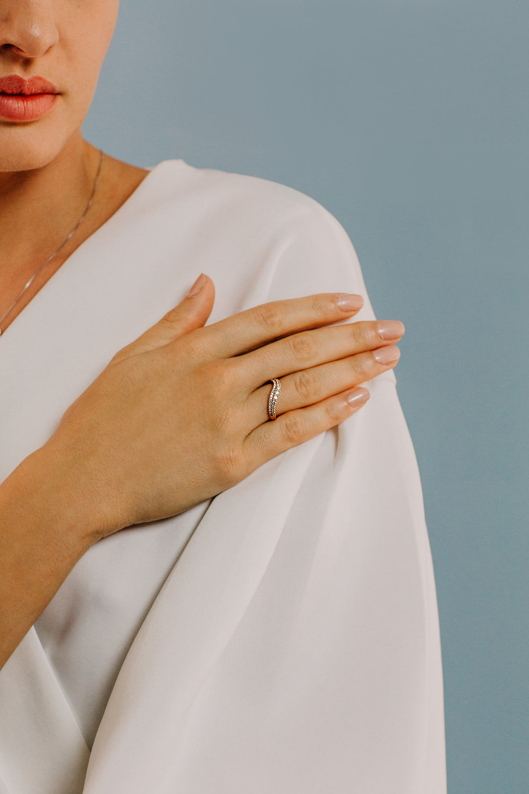 Comete Onda Ring aus Roségold und Diamanten ANB 2494