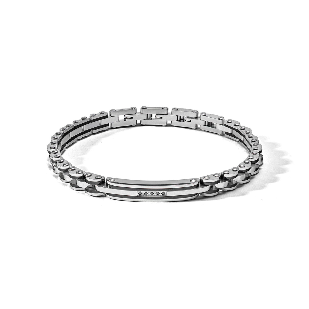 Comete armbånd i stål, sort PVD og sorte zirkoner UBR1174