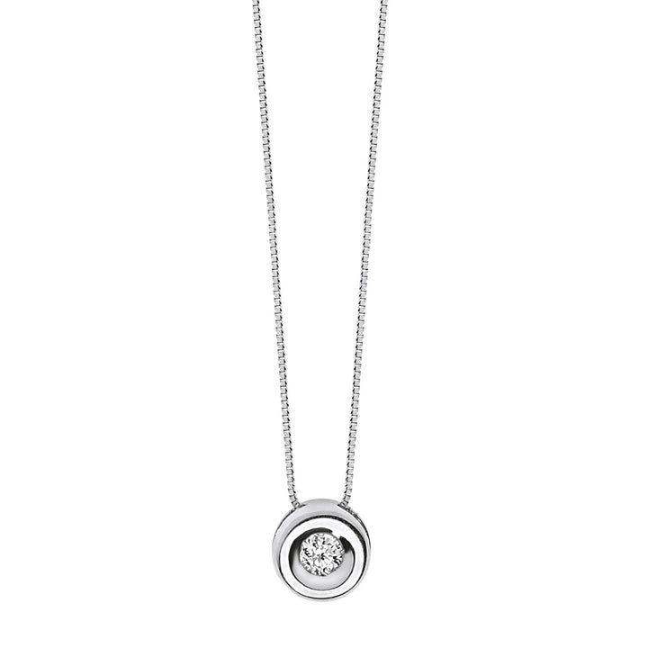 Comete Halskette Runder Lichtpunkt aus Gold und Diamant GLB1415