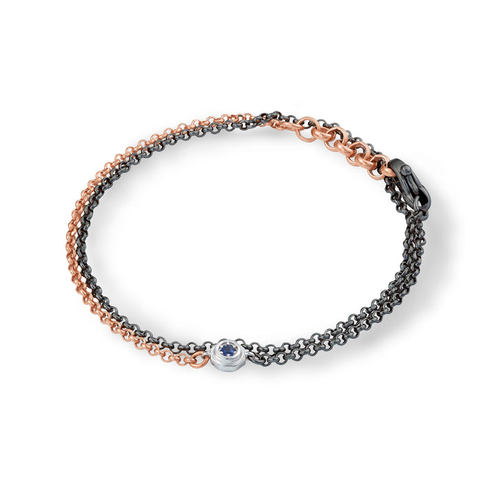 Comete armbånd i dobbelt, rosé og bruneret sølv UBR1046