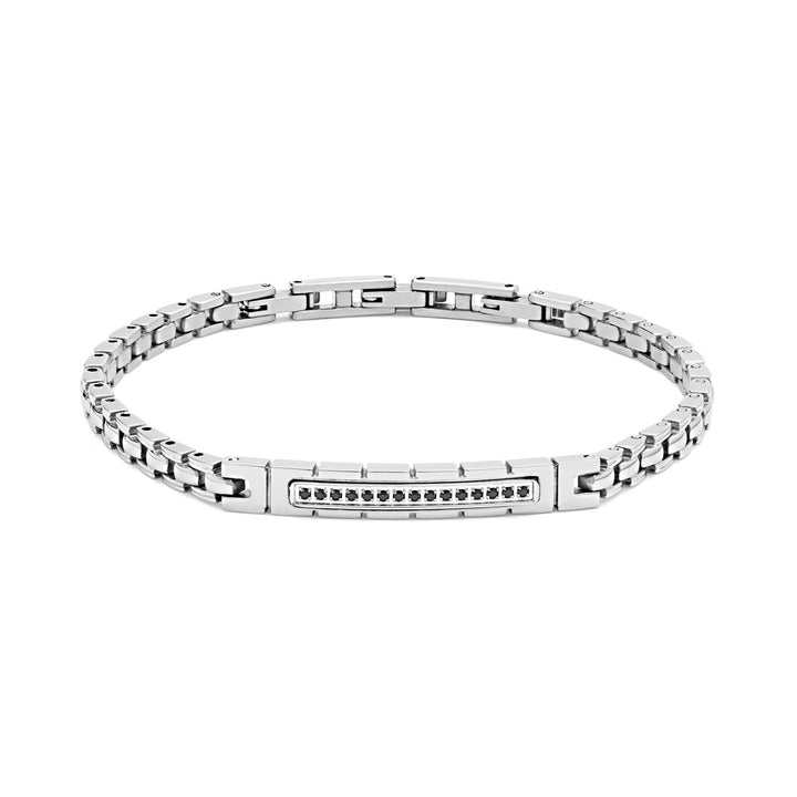 Comete armbånd i poleret stål og sorte zirkoner UBR974