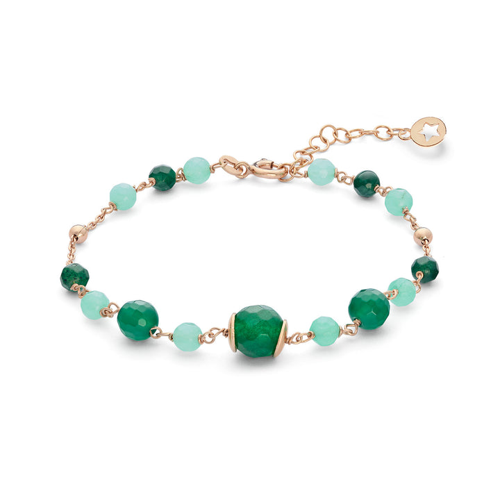 Comete 925‰ Silberarmband mit farbigem Achat, Jade und Quarz BRA280