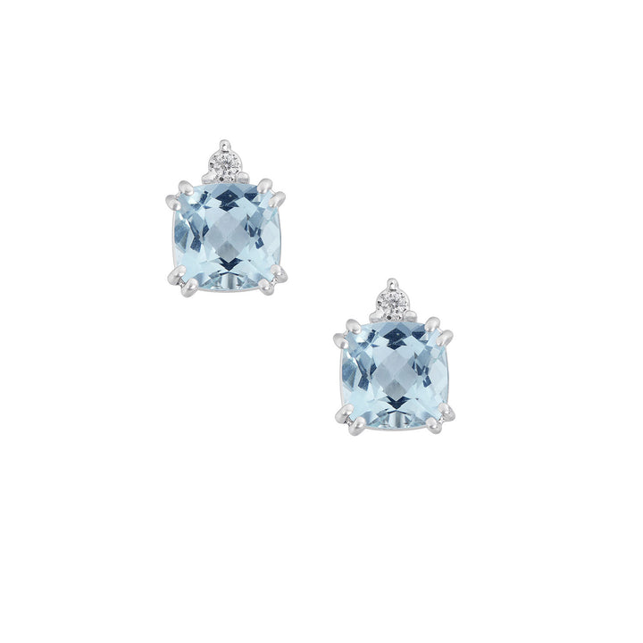 Comete Antique cut Aquamarine øreringe i guld og hvide diamanter ORQ274