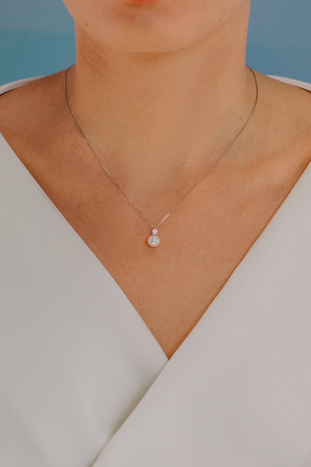 Comete Light Point Halskette Perlgold und Diamant GLP566
