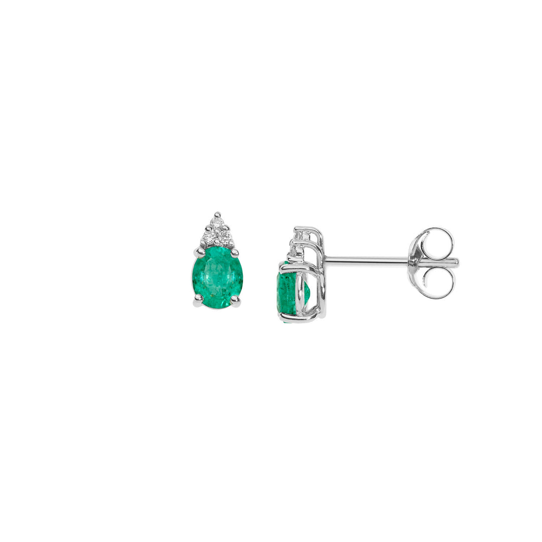 Comete Goldohrringe mit ovalen Smaragden und Diamanten ORB1030S3