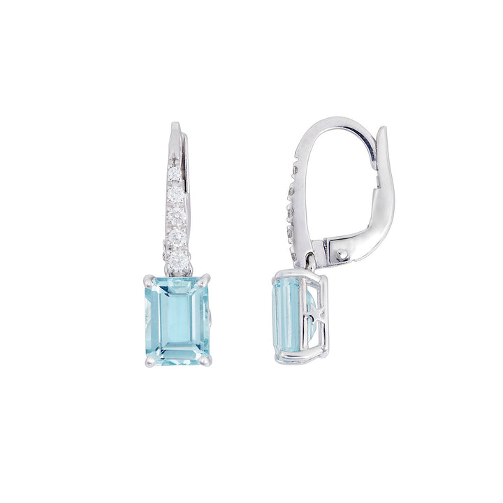 Comete Octagonal Aquamarine øreringe i guld og diamanter ORQ278