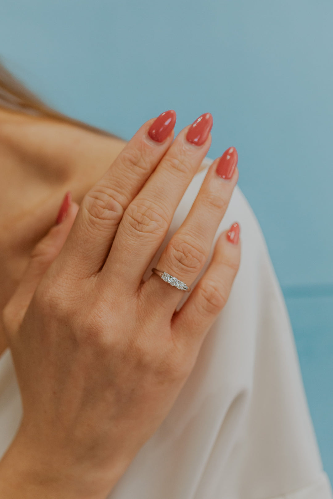 Comete Ring i 750‰ hvidguld og diamanter ANB2735