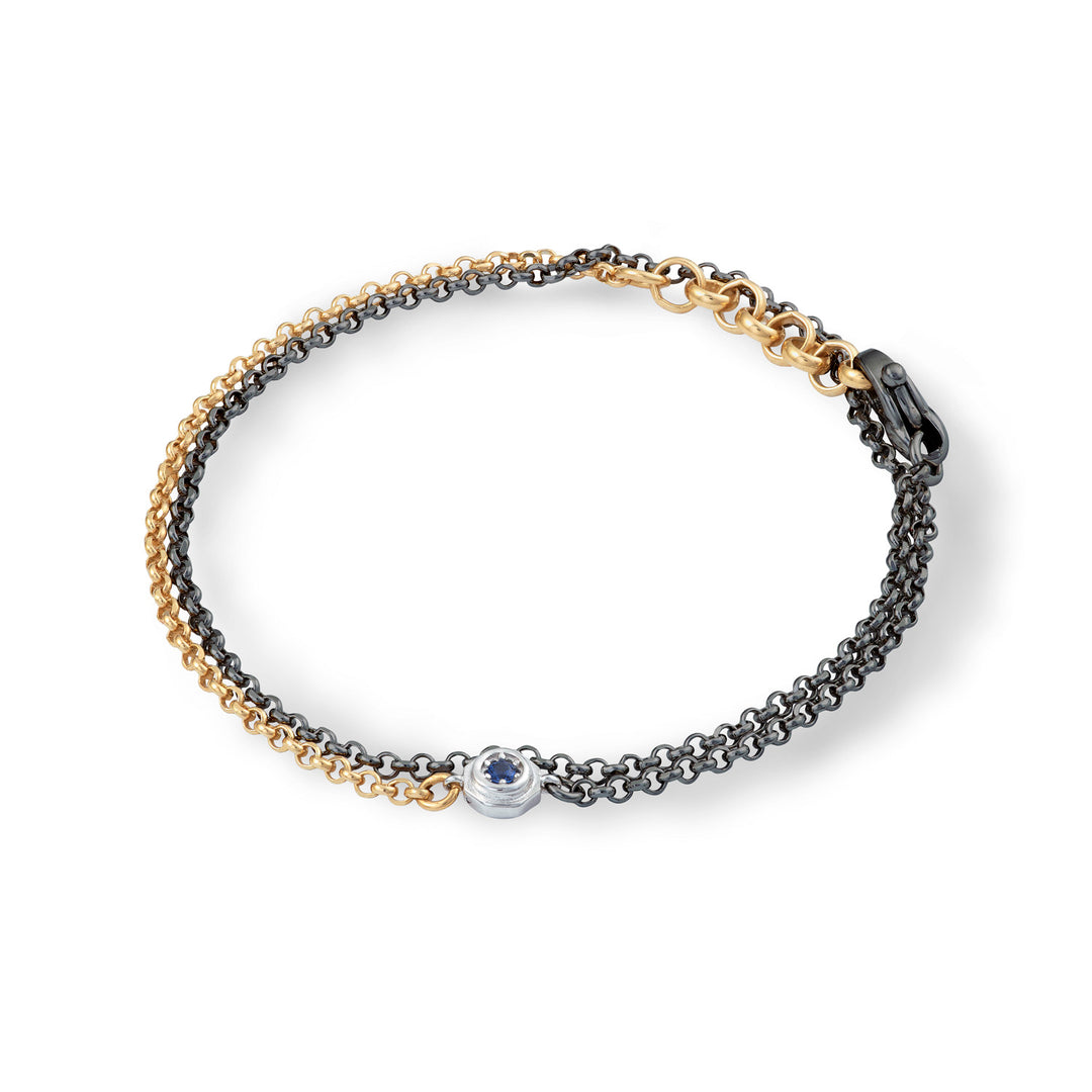 Comete armbånd i dobbelt, gult og bruneret sølv UBR1047