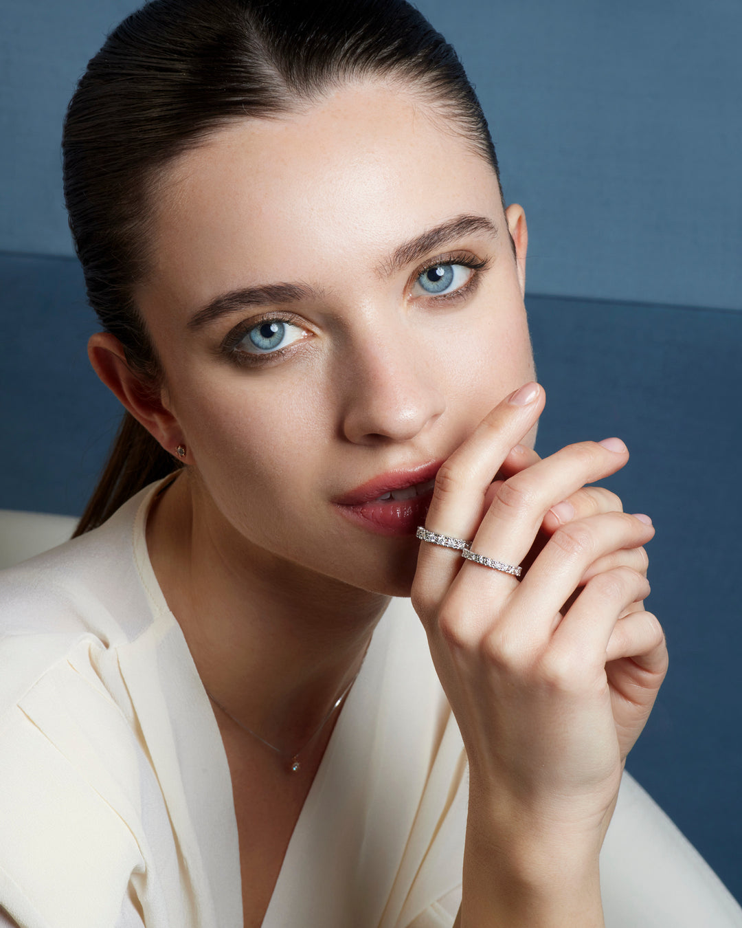 Comete Ring i 750‰ hvidguld og diamanter ANB2681