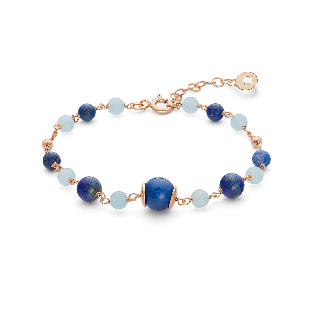 Comete Armbånd 925‰ Sølv med Akvamarin, Lapis, farvet Quartz BRA269