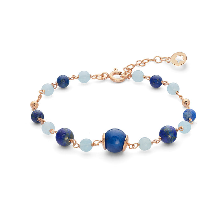 Comete Armbånd 925‰ Sølv med Akvamarin, Lapis, farvet Quartz BRA269