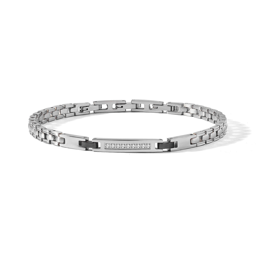 Comete armbånd i stål, sort PVD med hvide diamanter UBR1278