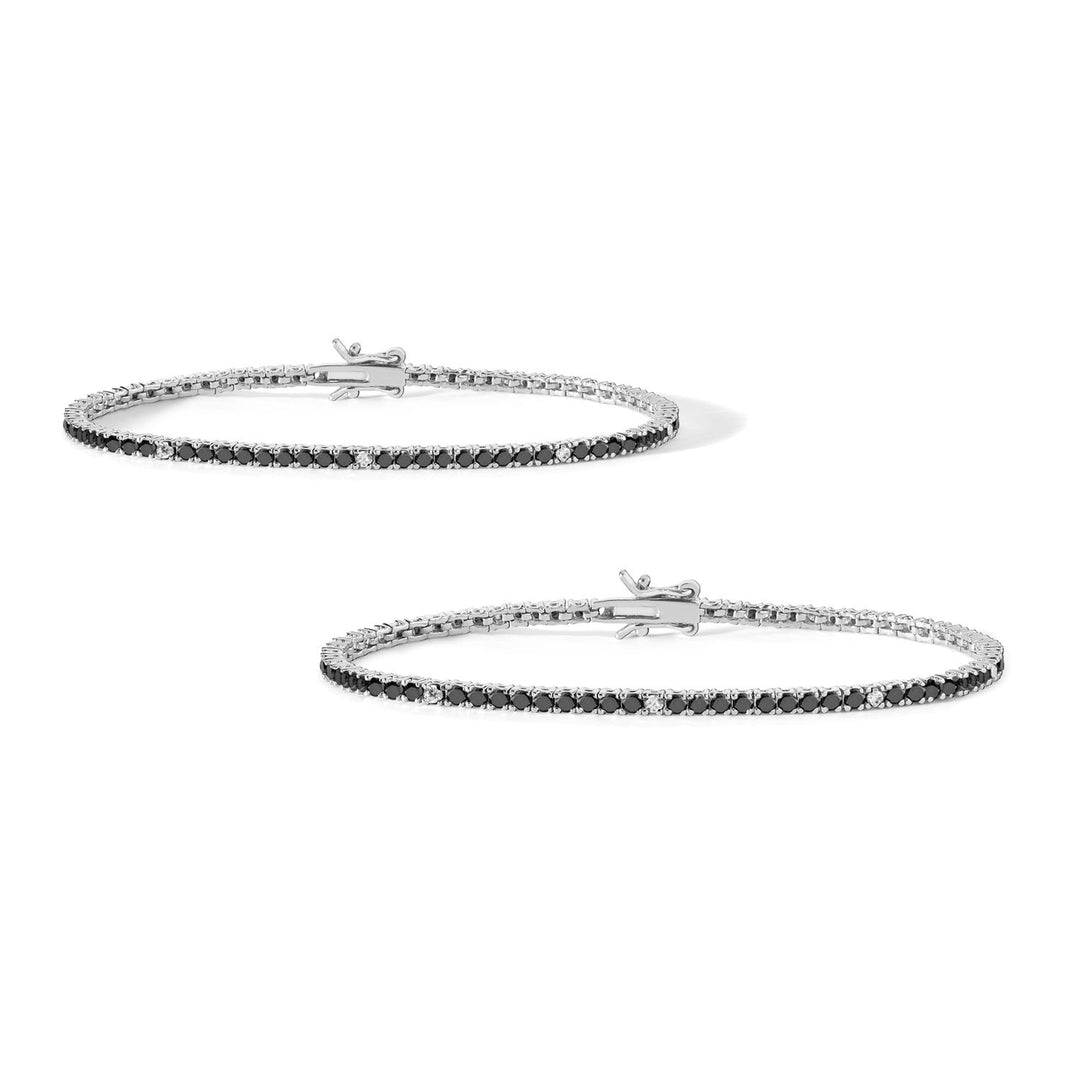 Comete Tennis Men and Women in 925‰ Silver and black and white zircons KIT176M17900M18