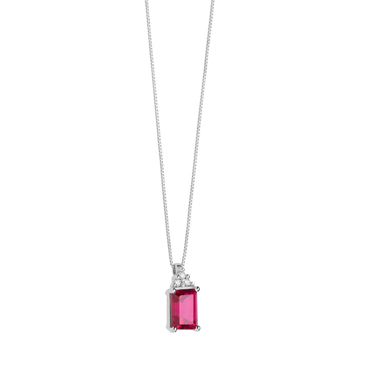 Comete-Halskette aus Gold, Diamanten und achteckigem Rubin GLB1439