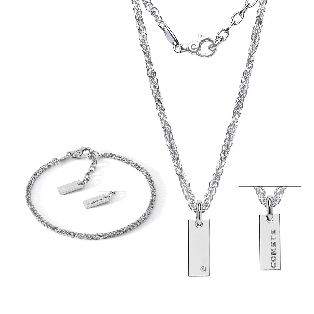 Comete armbånd, halskæde i 925‰ sølv og hvid diamant KIT7491257