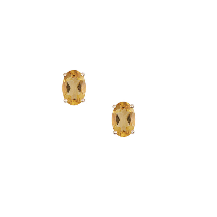Comete øreringe i 750‰ rosa guld og oval Citrin ORB1113