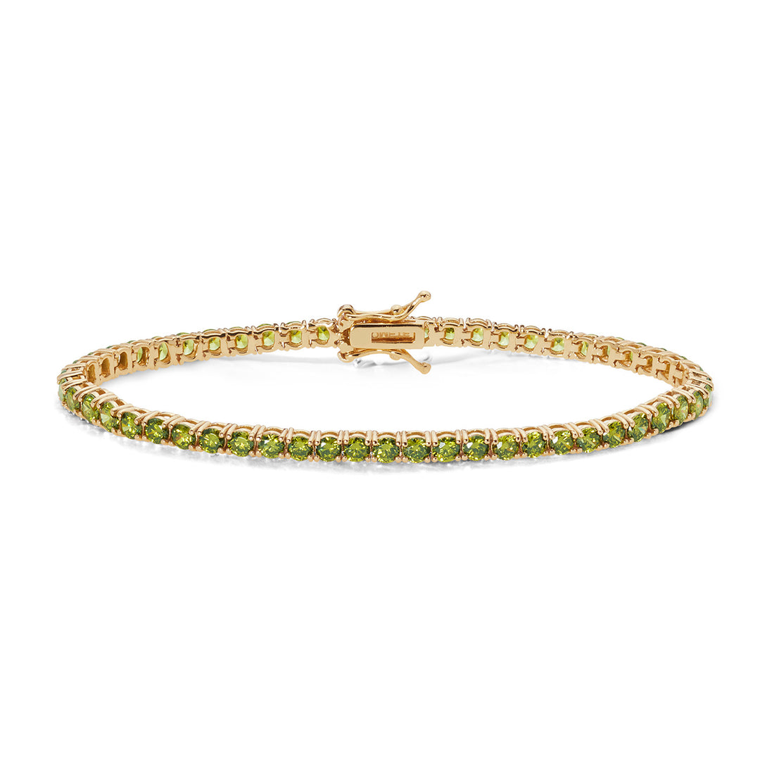 Comets Tennis i gult sølv og Peridot zirkoner BRA239M16