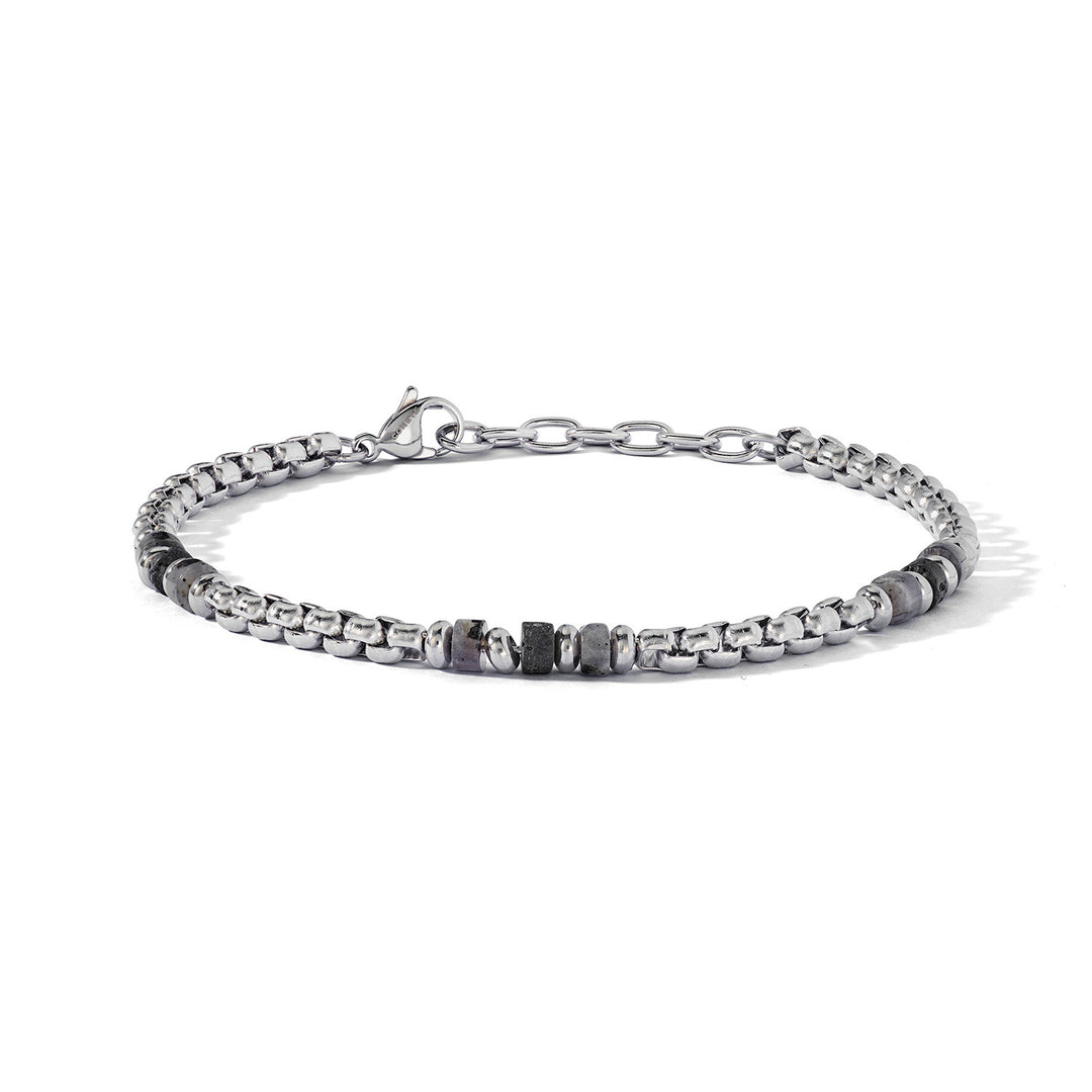 Comete armbånd i stål, grå labradorit og sort onyx UBR1269