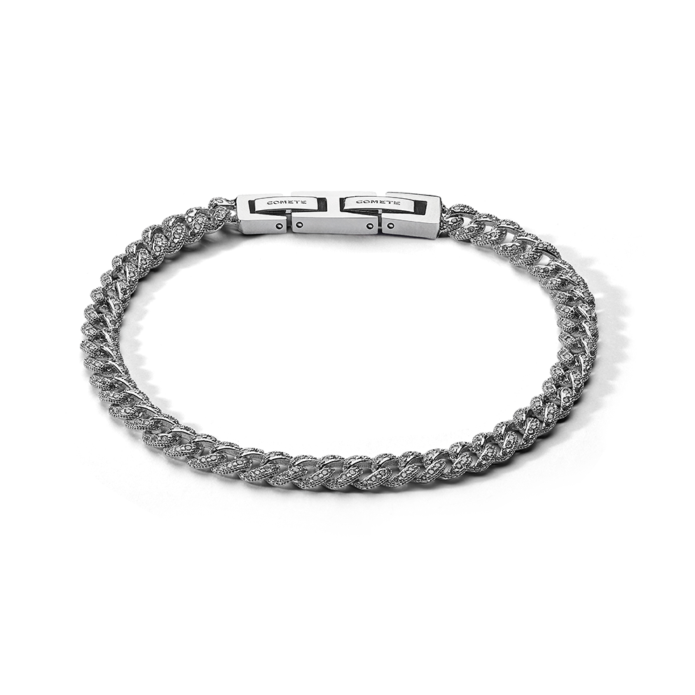 Comete armbånd i rhodineret 925‰ sølv, stål, hvide zirkoner UBR1292M17