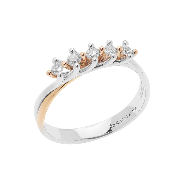 Comete Ring i pink og hvidguld med diamanter ANB2658