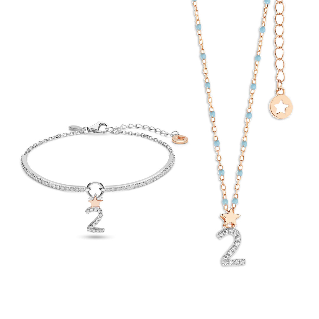 Comete Halskette und Armband in Silber Nummer 2 KIT200204