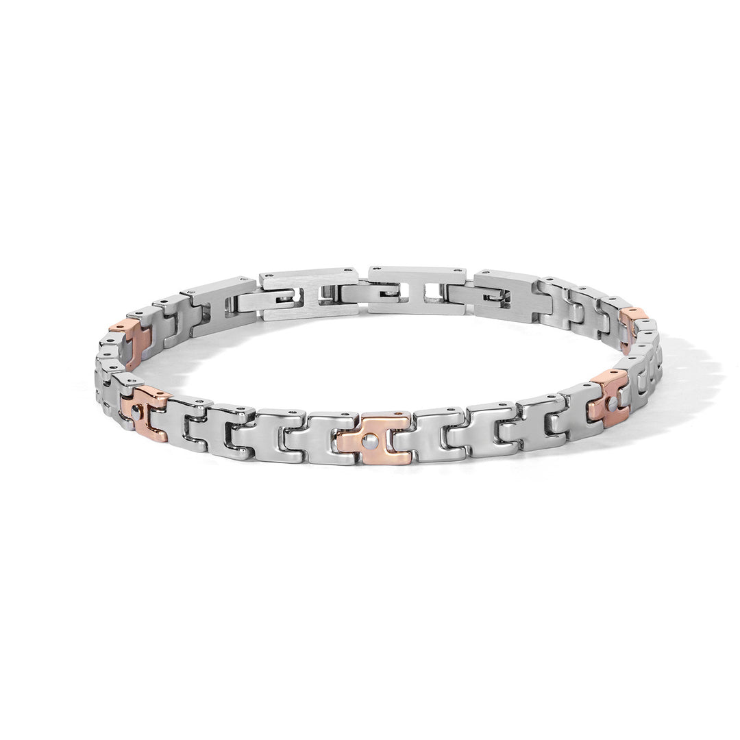 Comete armbånd i stål, hvide zirkoner og pink PVD UBR1311