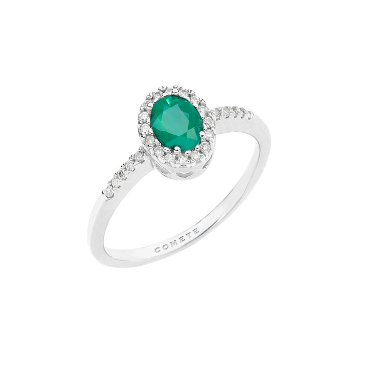 Comete Ring i guld, diamanter og oval smaragd ANB2702S3