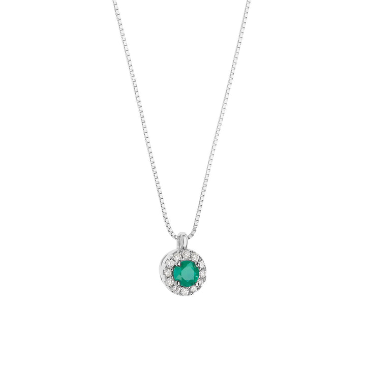 Comete-Halskette aus Gold, Diamanten und rundem Smaragd GLB1674