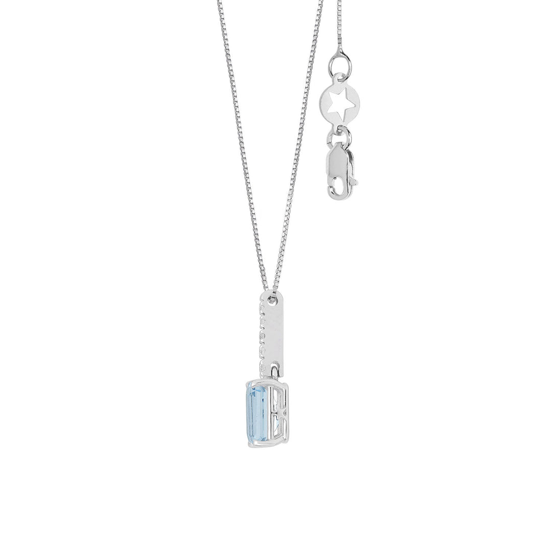 Comete Octagonal Aquamarine halskæde i guld og diamanter GLQ318