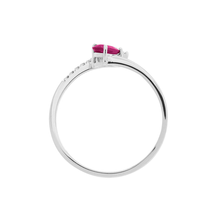 Comete guldring med diamanter og Ruby Drop ANB2630